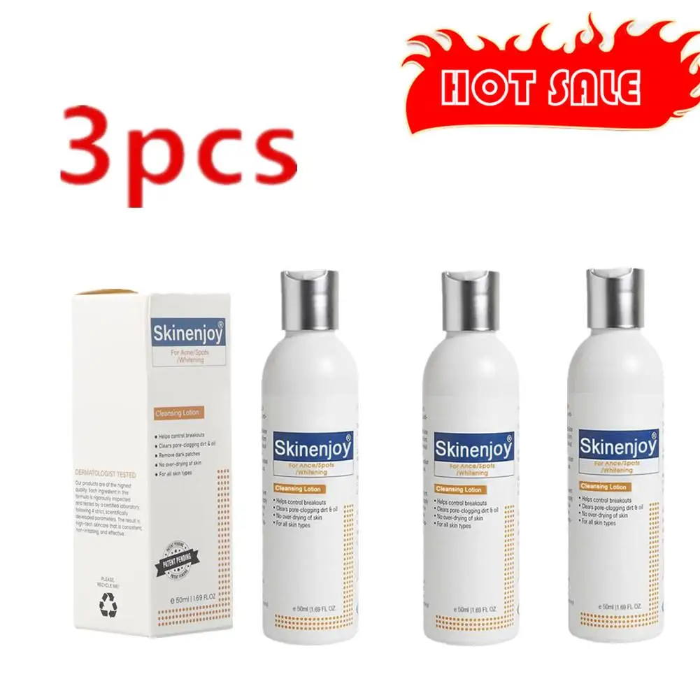 

3PCS Cleansing Lotion for Acne Spots Acanthosis Nigricans Fivfivgo Facial Cleanser Deep Cleaning Reducing Pores Whiten Skin