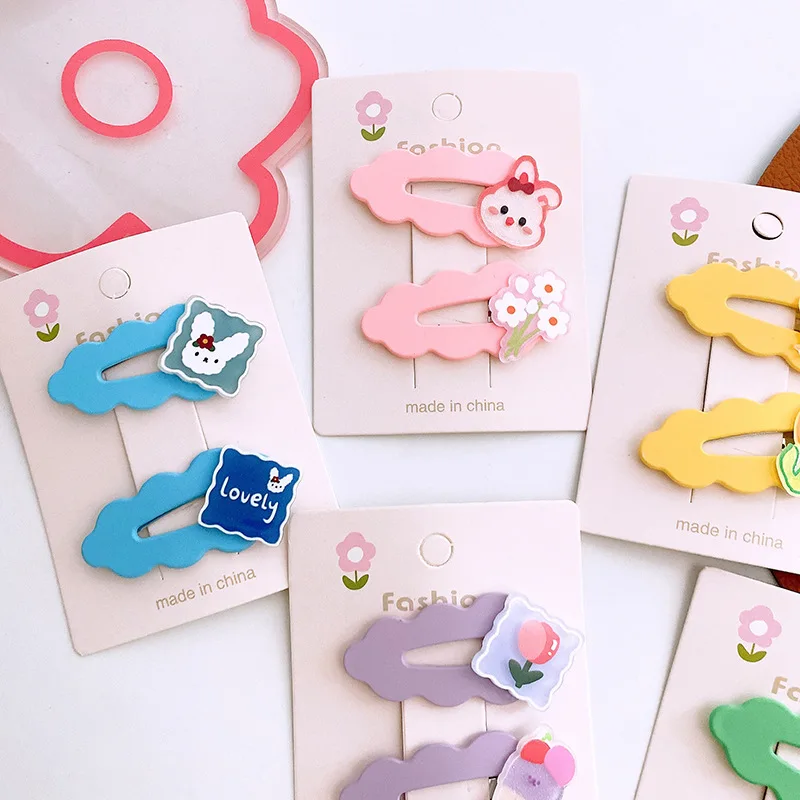 

2pc Cute Cartoon Hairpin Hairgrip Hair Clips for Girls Women Kids Childs Vintage Gift Hair Accessories Party Holiday Ornamen