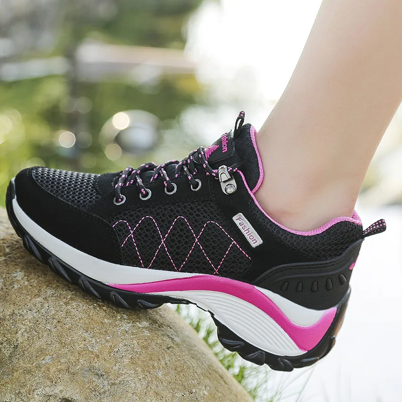 Outdoor Platform Hiking Shoes Nice Women 3-5cm Increase Casual Trekking Sneakers Ladies Non-slip Camping Climbing Walking Shoes