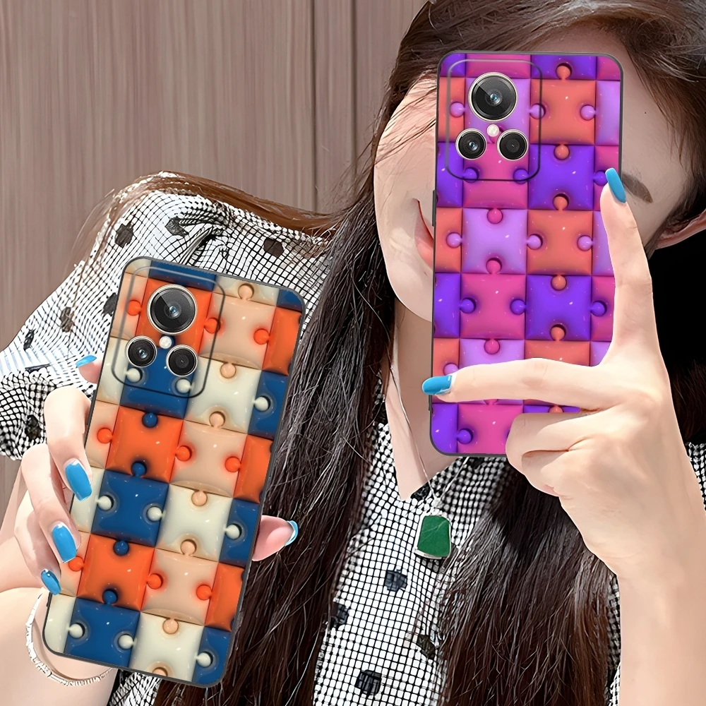 Модный красивый чехол для мобильного телефона Realme GT 2 9i 8i 7i Pro X50 X2 C35 C21 C20 C11 C3 Черный