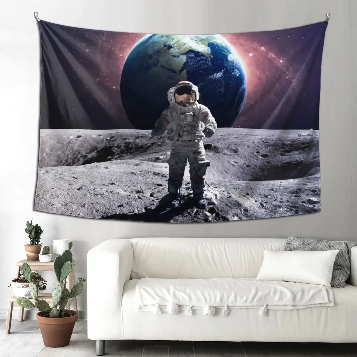 

Nordic Astronaut Moon Space HD Printed Wall Tapestry Mural Home Room Decor Nasa Tapestry