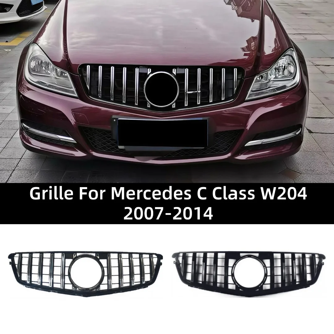 Фото Обновленная передняя решетка бампера Racing Grill Mesh Tuning для Mercedes-Benz C-класса W204 C204 Coupe C43 2007-14 C200 в стиле GT №1