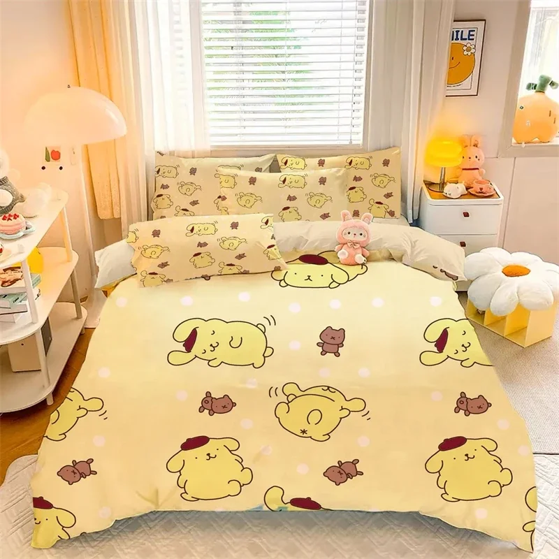 Sanrio Kawaii Pom Purin пододеяльник аниме спальня Съемная мягкая защита от грязи чашка