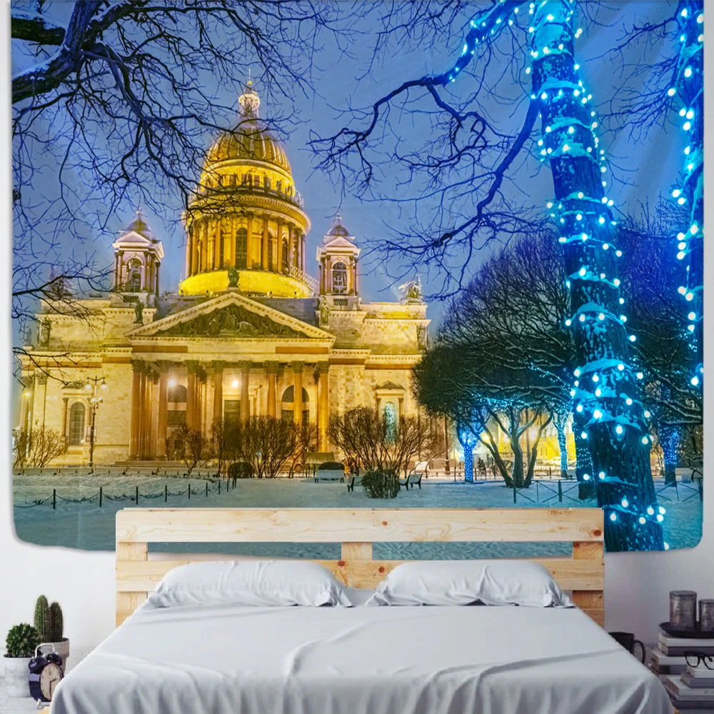 

Backdrop Cloth Christmas Fantasy Scene Tapestry Home Decor Tapestry Bohemian Hippie Large Size Tapestry