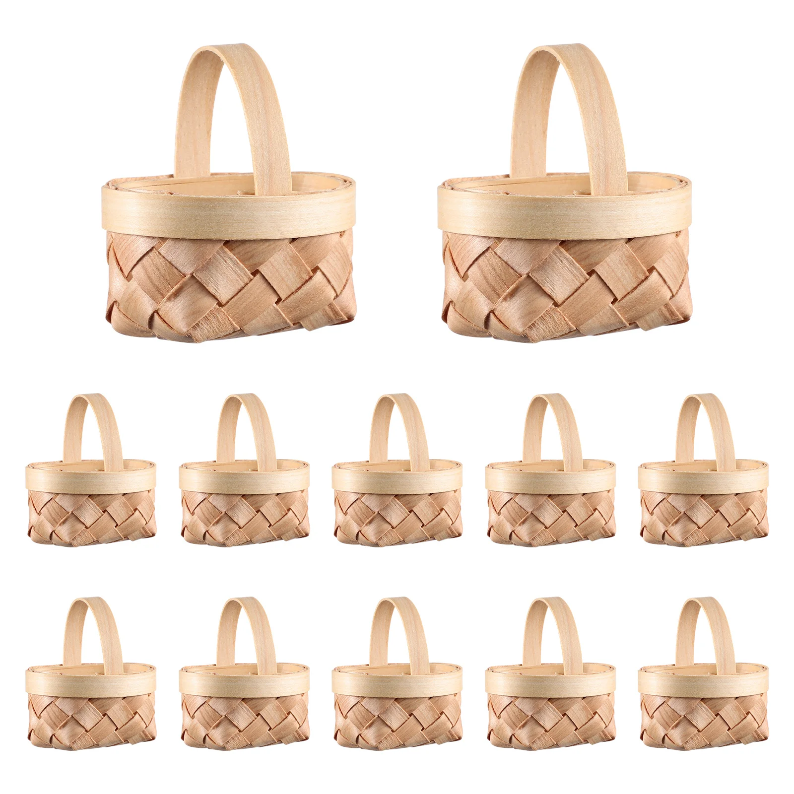 

Baskets Basket Miniwoven Small Wicker Tinywooden Miniature Handle Crafts Easter Picnic Favors Candy Party Flower Gifts Wood