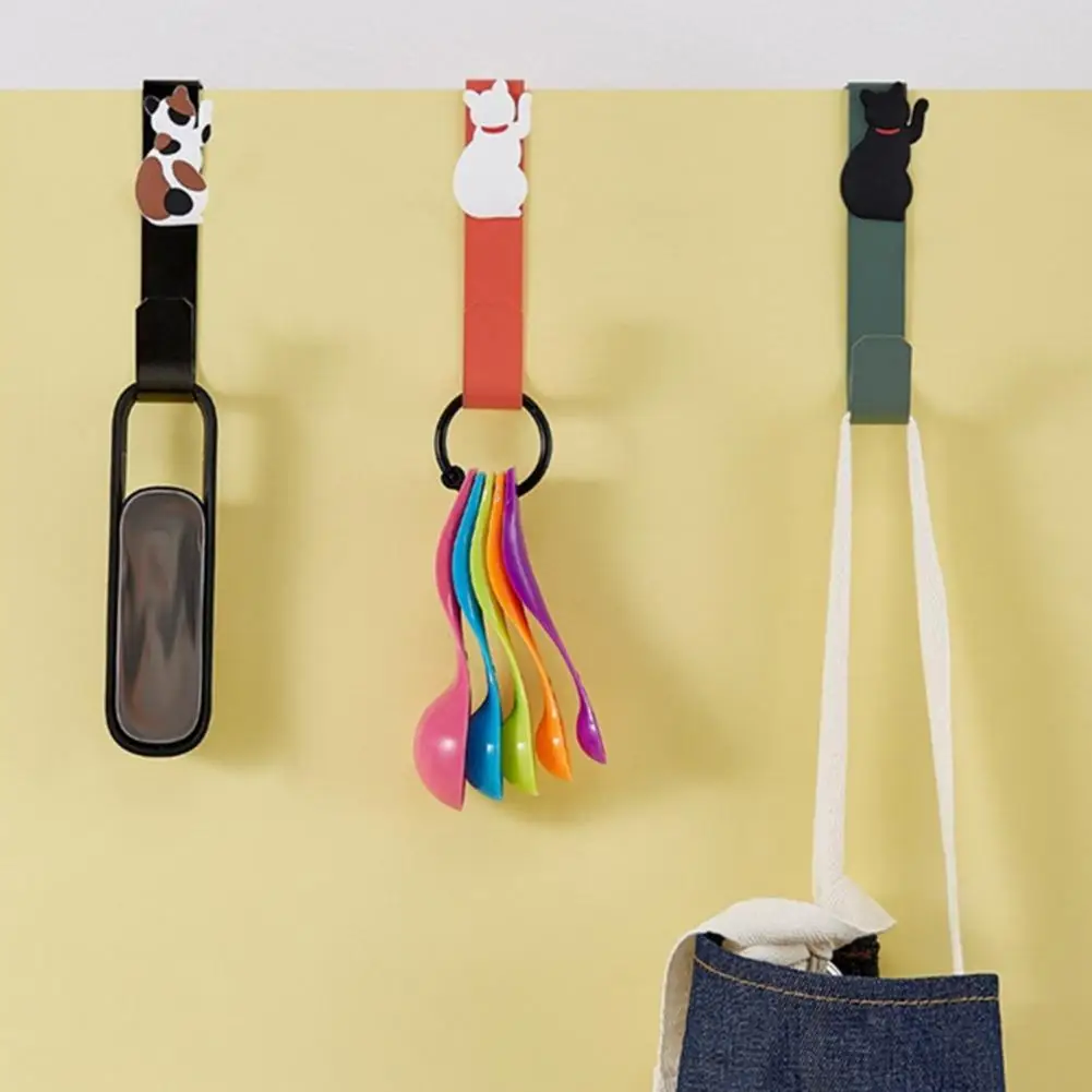 

Towel Hooks 6 Colors Hook Wrought Iron Wall-Mounting Traceless Multifunctional Hanger