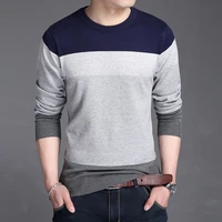 good quality new arrival casual pullover men autumn round neck patchwork quality knitted brand male sweaters plus size 3xl