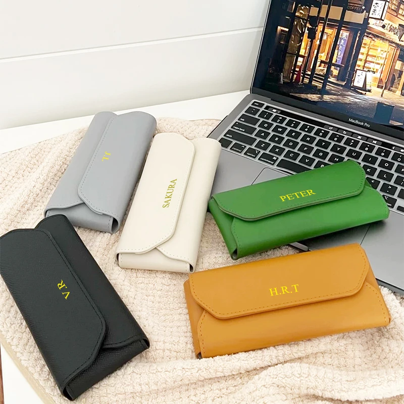 Сумка для хранения очков из искусственной кожи с именем заказчика роскошный