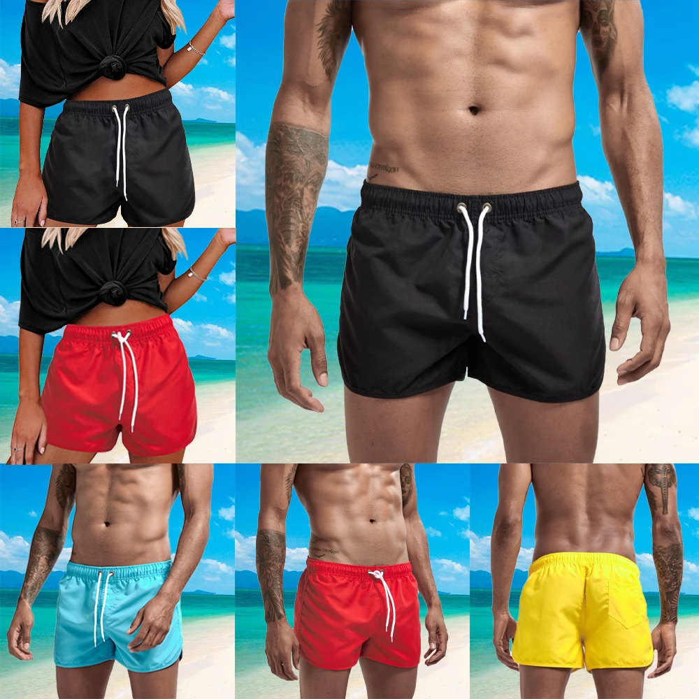 

Womens Summer Beach Shorts Colorful Seaside Sport Shorts Unisex Man Swimsuit Swimming Trunks Sexy Short Pants S-3XL