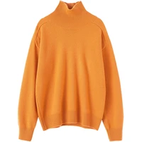 loose fitting100 cashmere winter warm sweater women new designer latest fashion for women 2022 clothes pullover orange