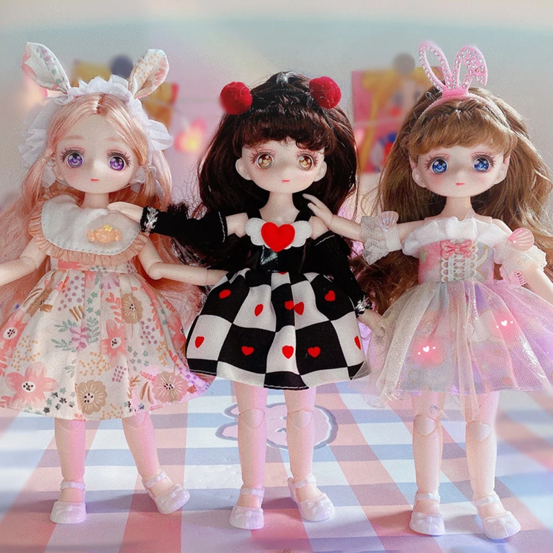 23cm Nette Puppe Kleid Up Kleidung (A) oder Ganze Puppe (B) 2D Anime Gesicht Puppe Prinzessin Kinder Mädchen Spielzeug Geburtstag Geschenk Lol Puppe BJD Puppe