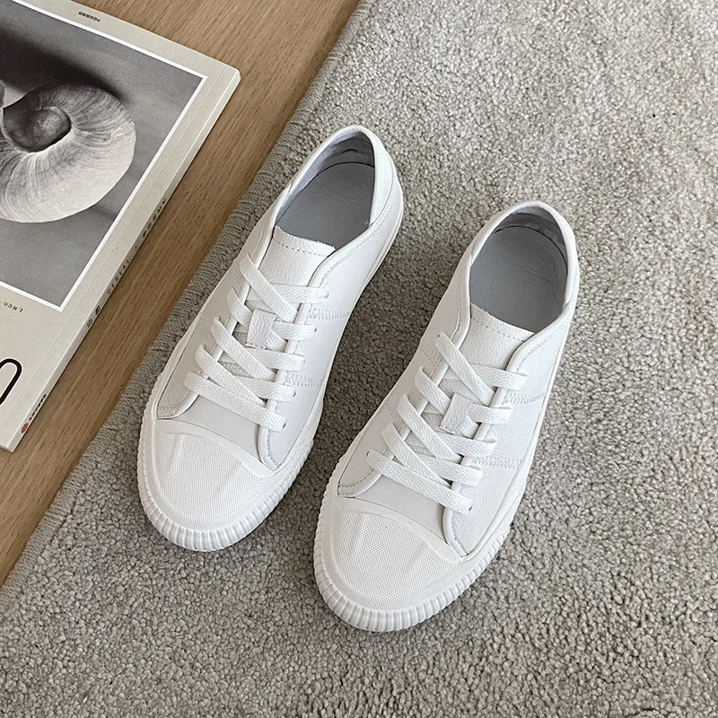 

Large Head Solid Color Womens Shoes 2023 Summer New Round Head Tie Up Soft Sole Comfortable Shoes Spring and Autumn