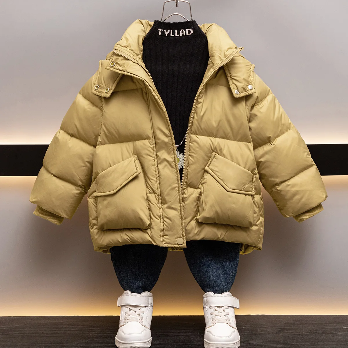 Пуховик для девочек и мальчиков новинка 2024 зимнее пальто с хлопковой подкладкой