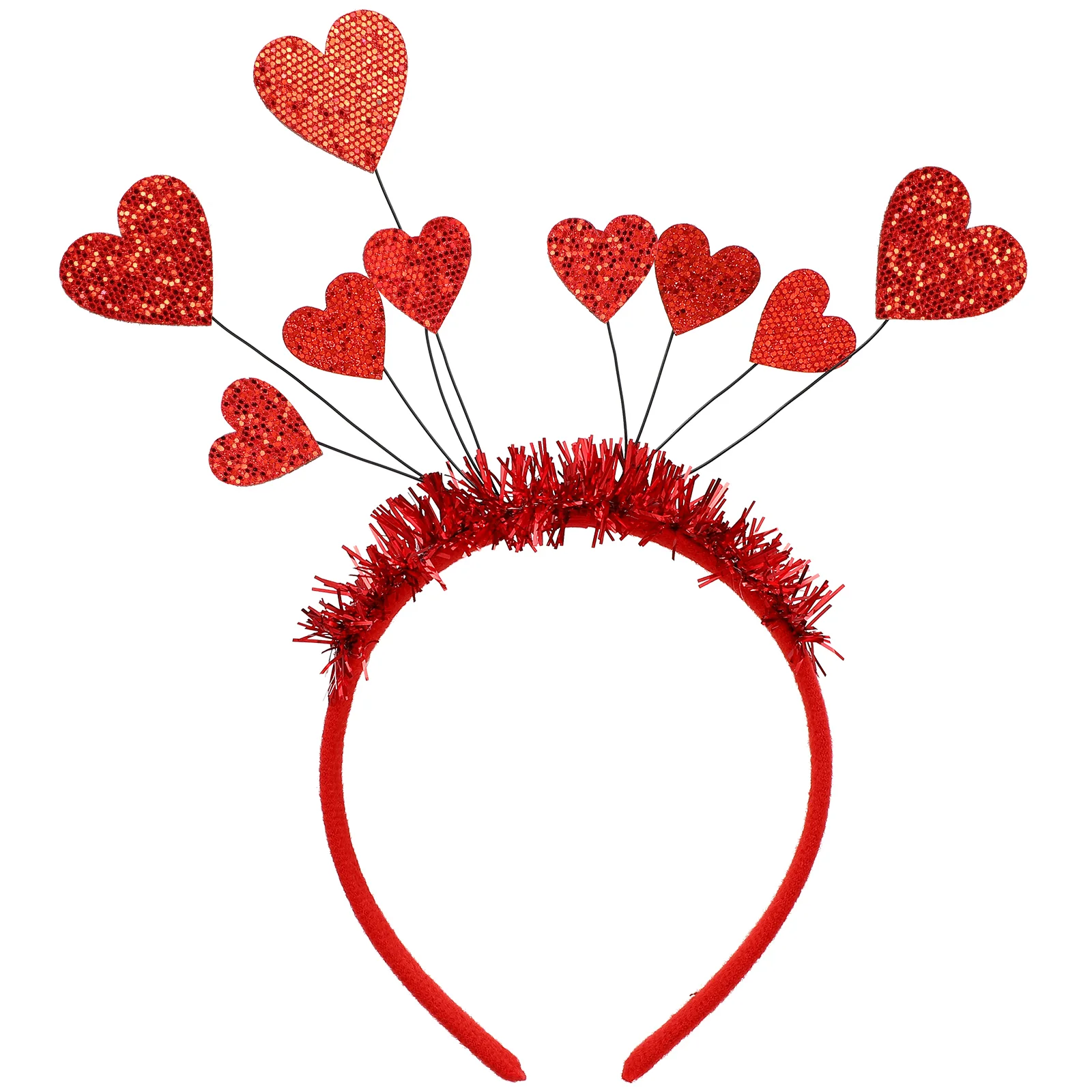 

Headband Sequin Trim Valentines Day Heart Decor Sequins Party Felt Cloth Hair Hoop Valentine's Miss Hoops