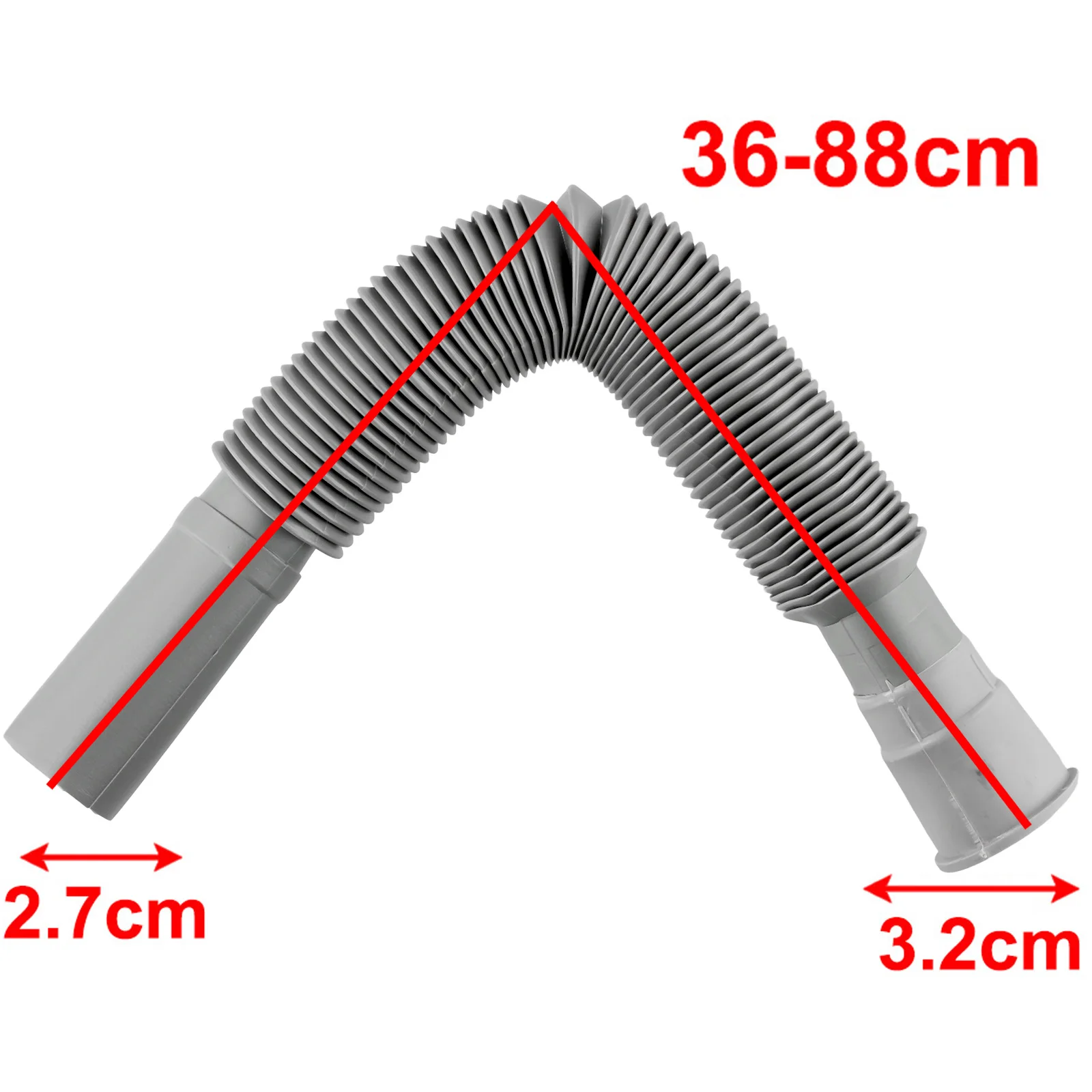 Телескопический удлинительный сливной шланг для стиральной машины пластиковый