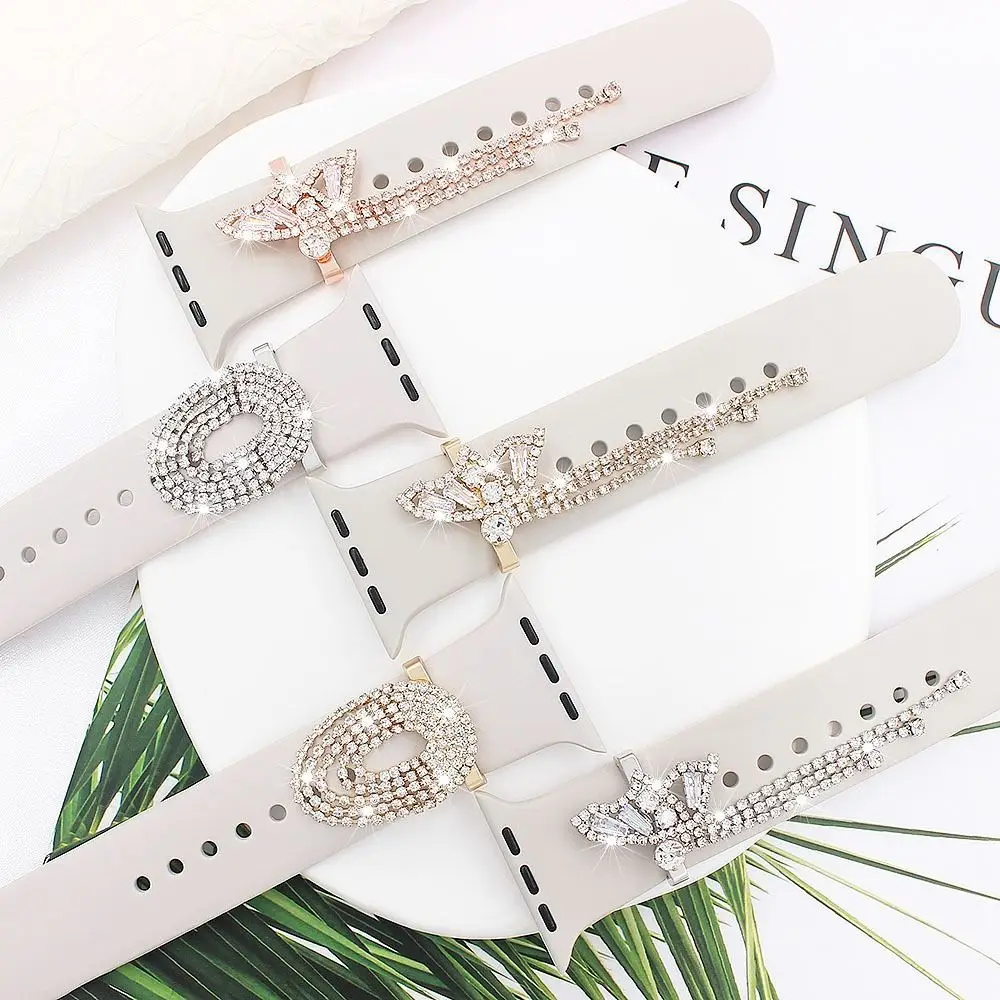 

Ремешок, украшение, металлическая бабочка, кисточка, декоративное кольцо, силиконовый ремешок для смарт-часов, аксессуары для ремешка часов Apple