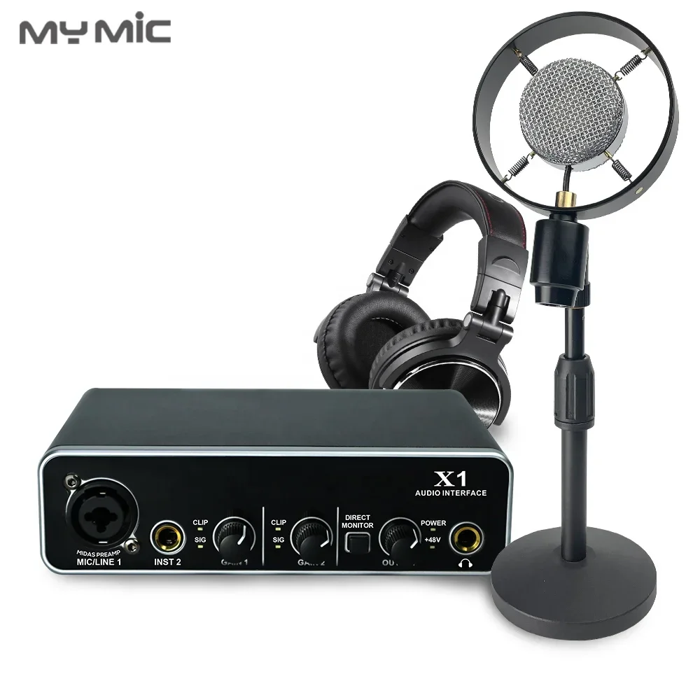 MX7 Высококачественный USB-микрофон для звуковой карты комплект студийной комнаты