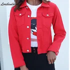 Джинсовая куртка и пальто для женщин 2022 Осенняя повседневная короткая джинсовая куртка ярких цветов корейские пальто женская джинсовая куртка одежда