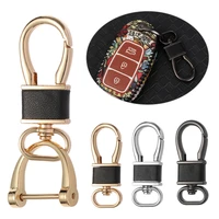 leather key organizer waist hanging 360 degree rotating car key holder auto vehicle key ring bag pendant keychain