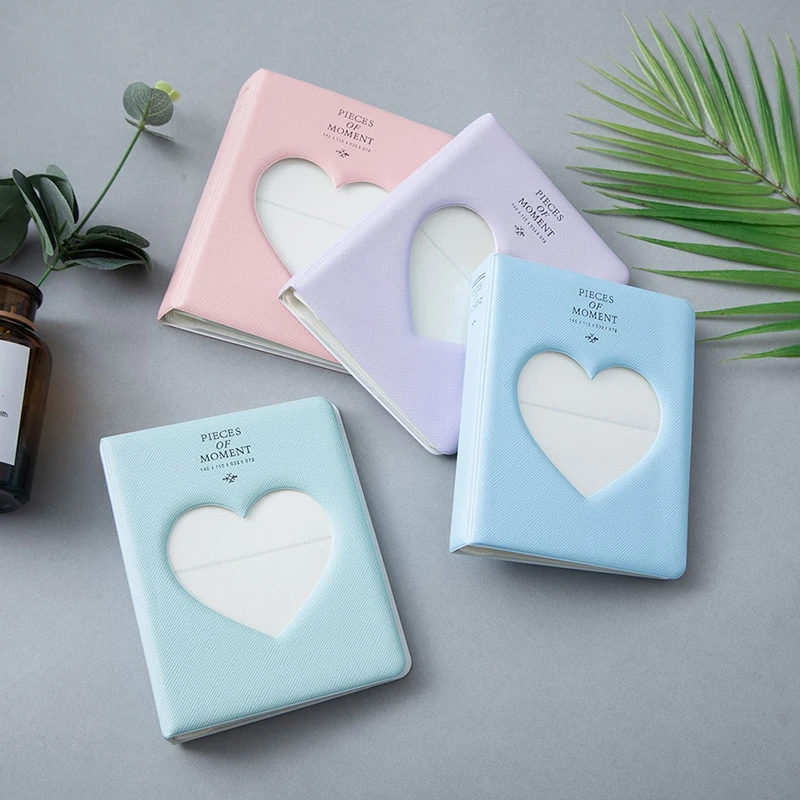 

3 Inch Photocard Holder Heart Love Shape Hollow Photo Album Kpop Card Binder Mini Home Pictures Storage Case Collect Book
