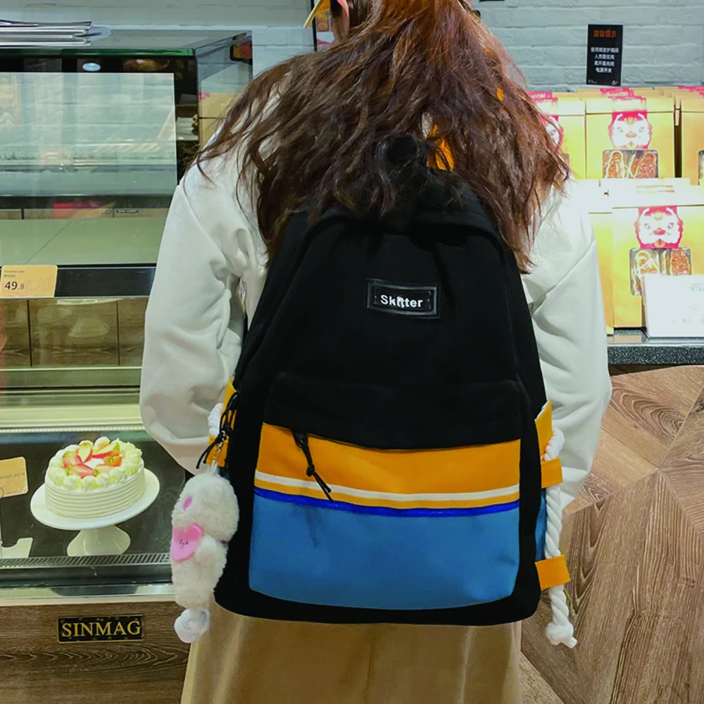 

Large Capacity Women's Backpack for Cute Girls Nylon School Bag High Quality Waterproof Travel Rucksack Lady Anti Theft