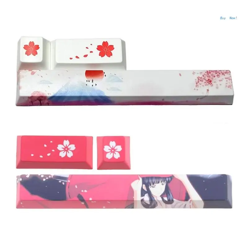 

Gaming Keycaps Durable PBT 6.25U Space Keycap Cherry Profile Dye-Subbed Keycap for Mechanical Keyboard Red White