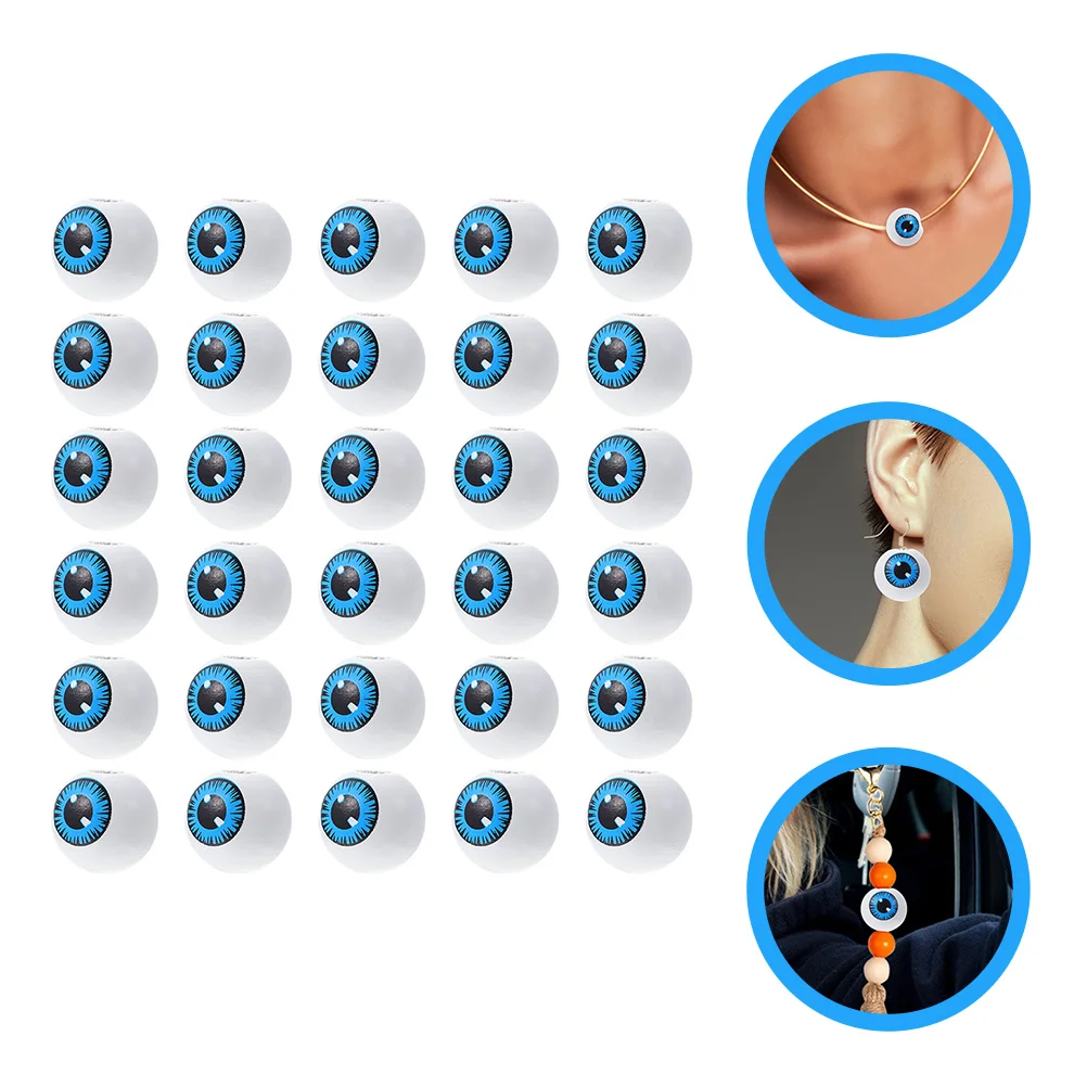 

Eye Wooden Beads Bulk Craft Bracelets Making DIY Holes Eyeball Crafts Blue Jewelry