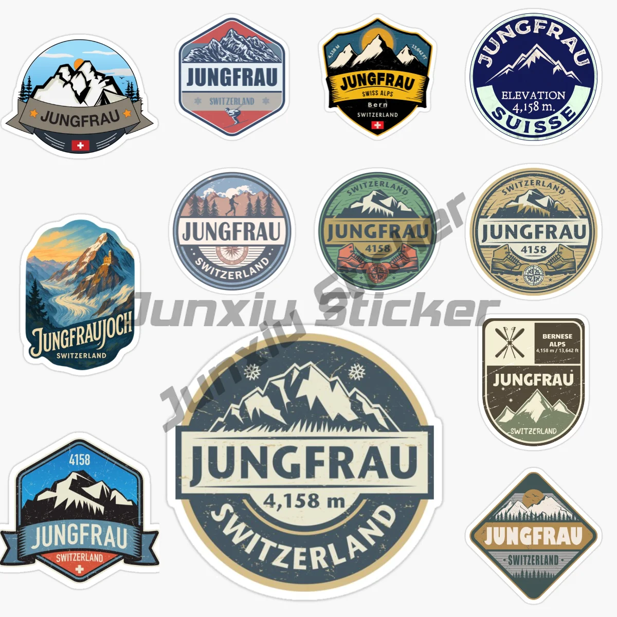 Фото Швейцария JUNGFRAU автомобильная наклейка мотоцикл виниловый бампер грузовик автомобиль стена комната велосипед фургон окно украсить ПВХ наклейки №1