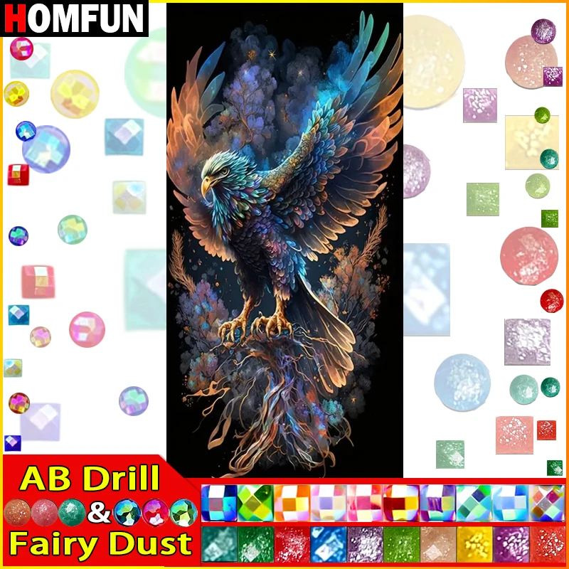 HOMFUN Фея Пыль AB Алмазная картина &quotЖивотный Орел&quot Полная квадратная/круглая