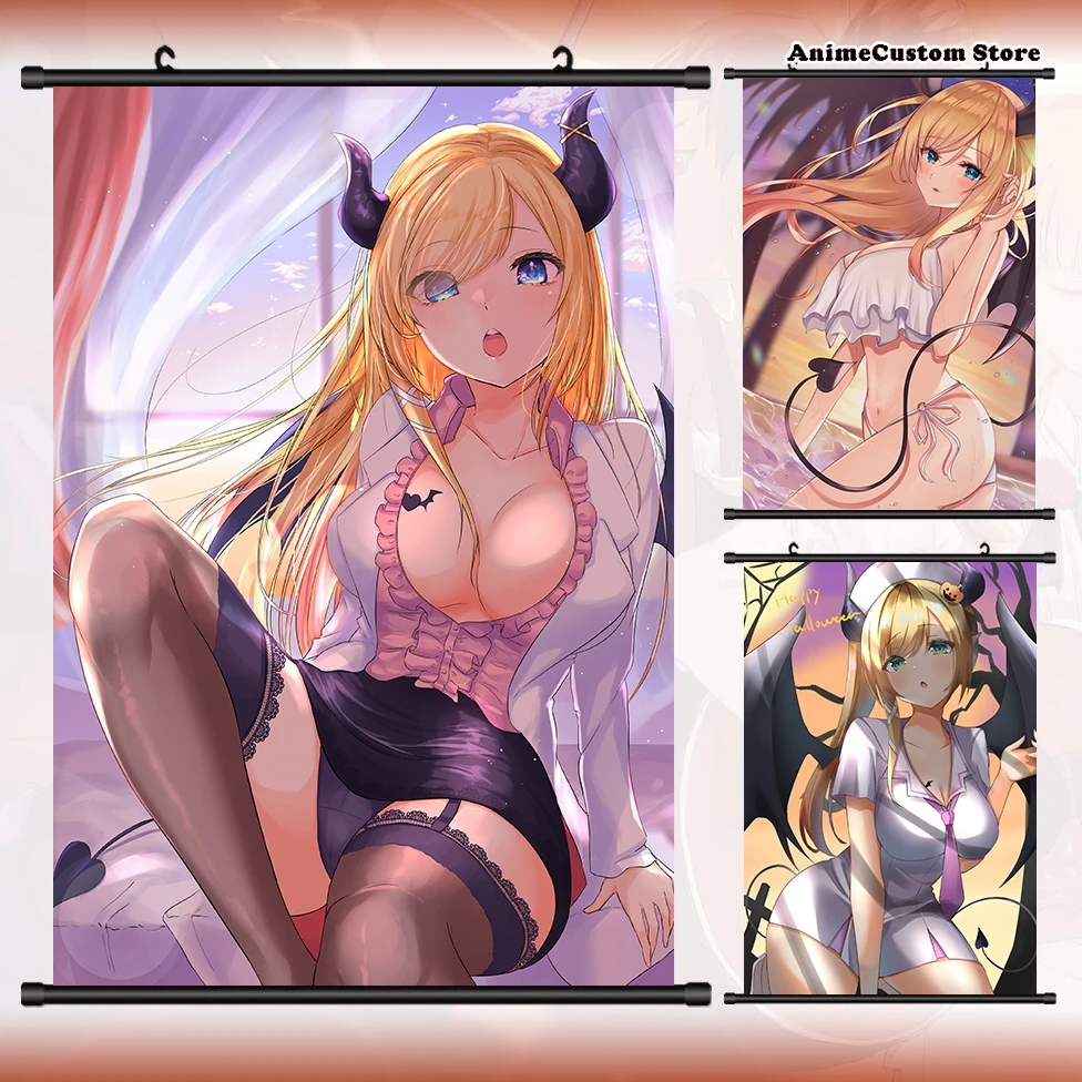 

Anime Hololive VTuber Yuzuki Choco Cosplay HD Wall Scroll Roll Painting Poster Hanging Picture Poster Home Decor Art Gift