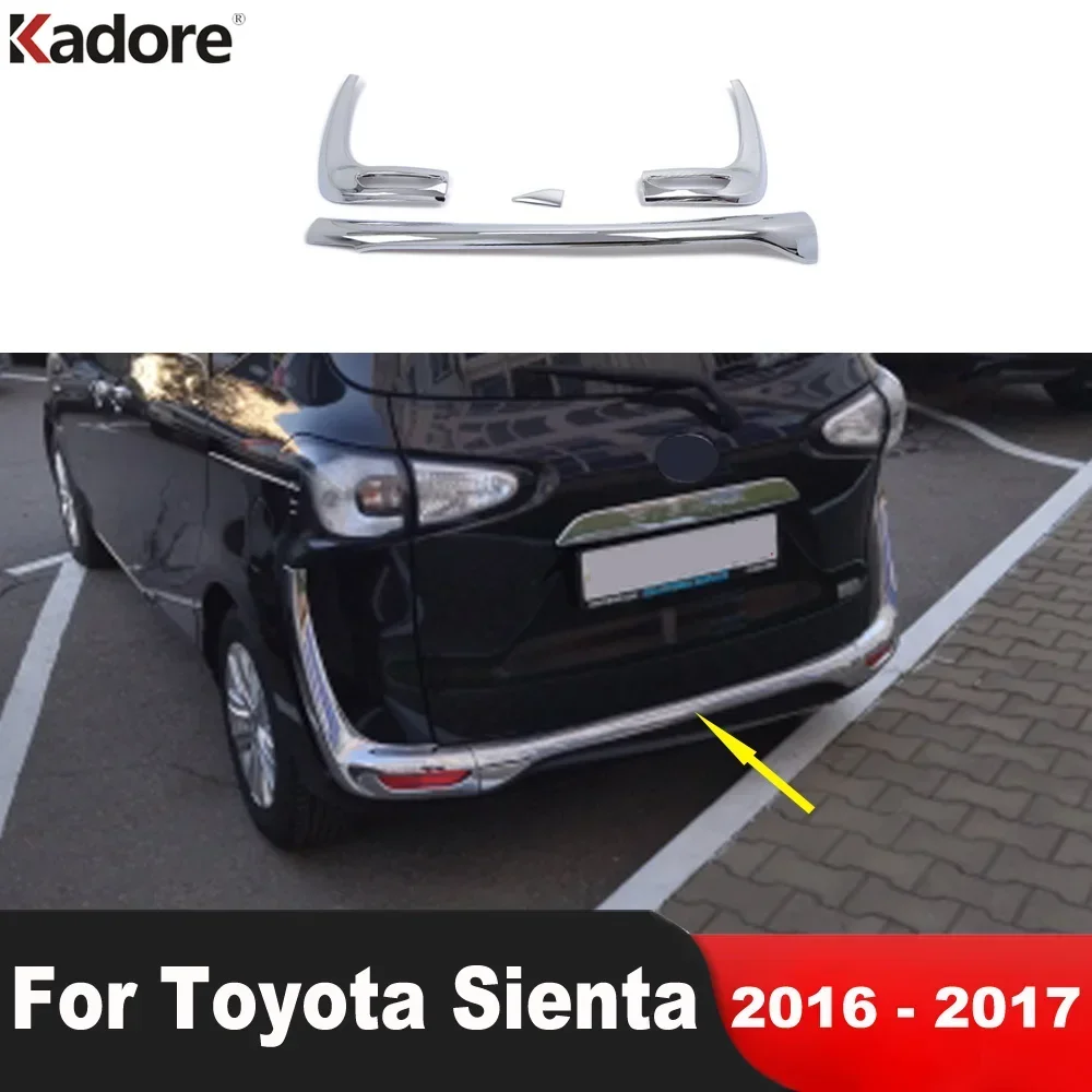Накладка на задний бампер для Toyota Sienta 2016 2017 2nd Ge XP170 хромированная задняя