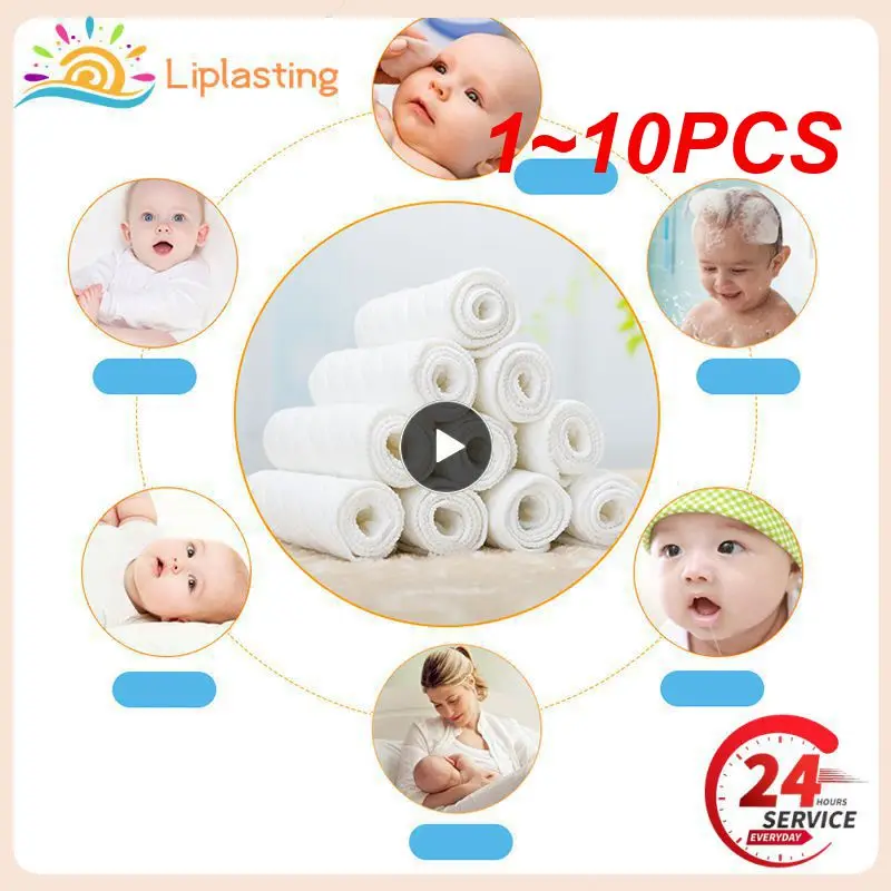 

1~10PCS Baby Nappies Reusable Baby Infant Newborn Cloth Diaper Nappy Liners Insert 3 Layers Cotton Hot Sale