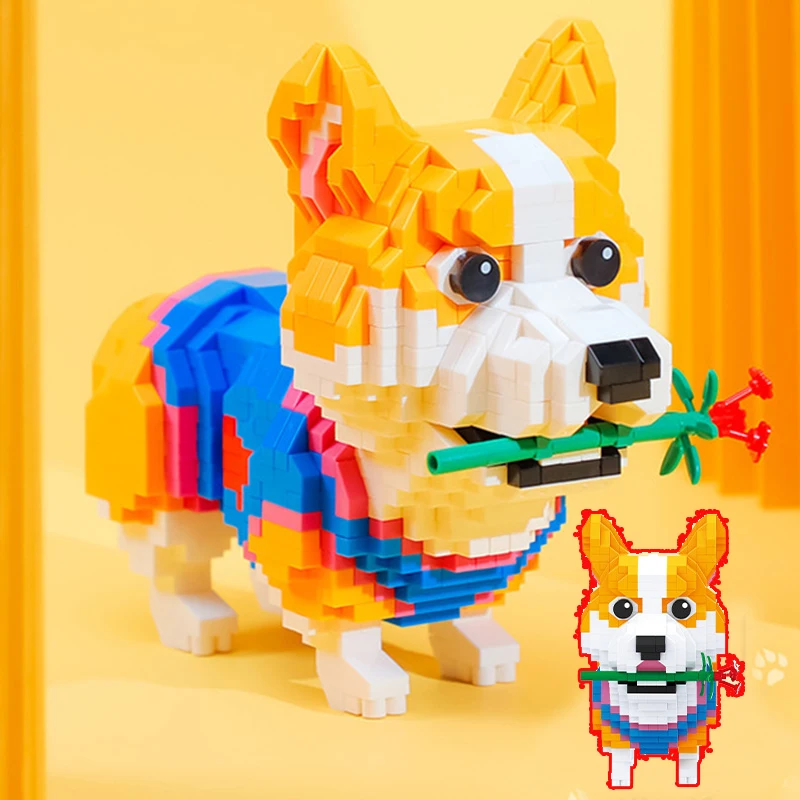 

Balody Dog Micro Building Blocks Husky Bulldog DIY Pets Model Schnauzer Labrador Retriever Mini Brick Figure Toys for Kids