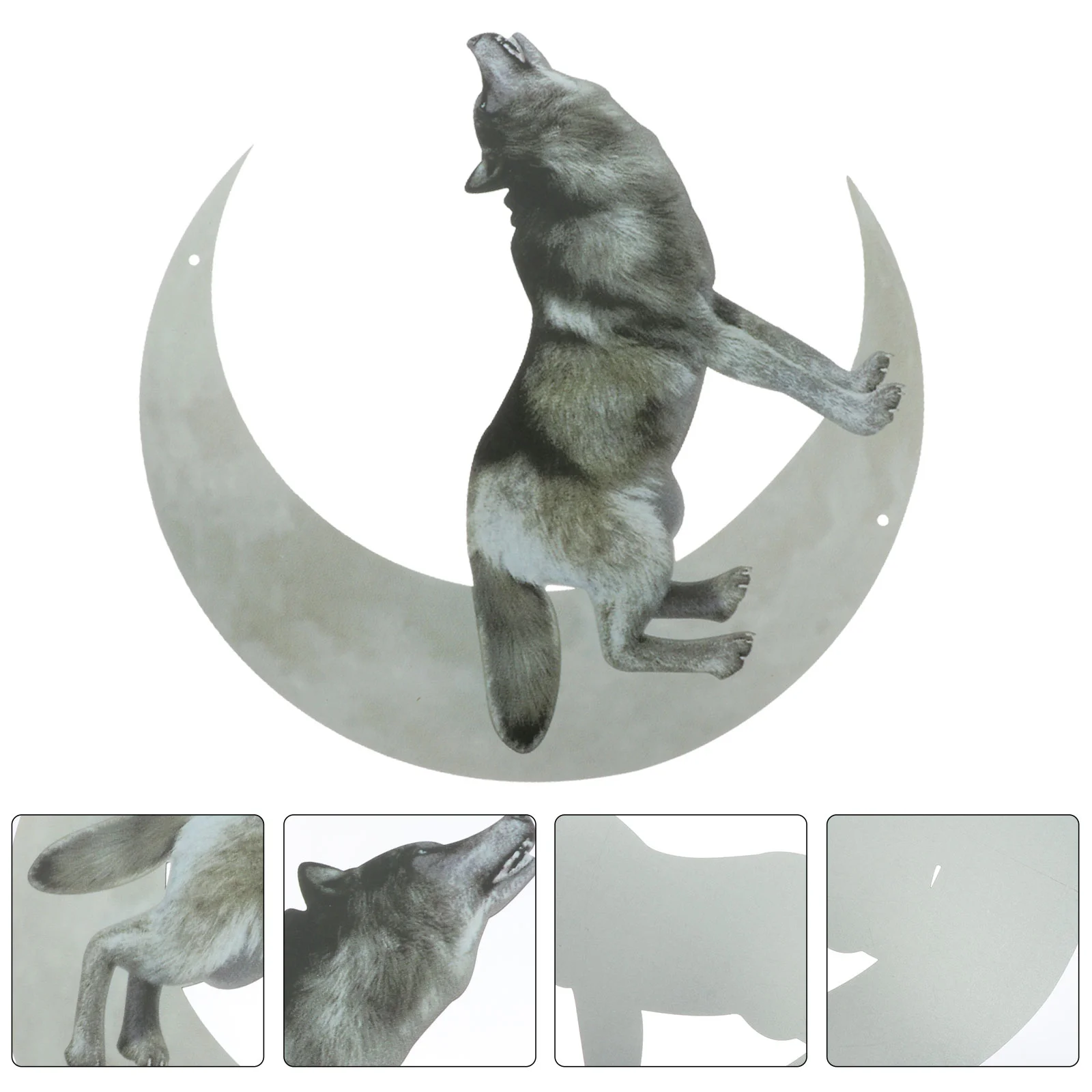 

Wall Metal Decor Wolfhanging Iron Moon Outdoor Pendent Animal Craft Hangings Garden Wild Ornament Crafts Pendant Sculpture