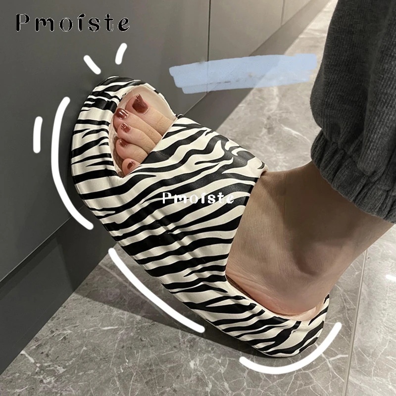 Cow Slippers for Women 2023 New Designer Texture Platform Soft Slippers Cute Comfortable EVA Slipper for Home