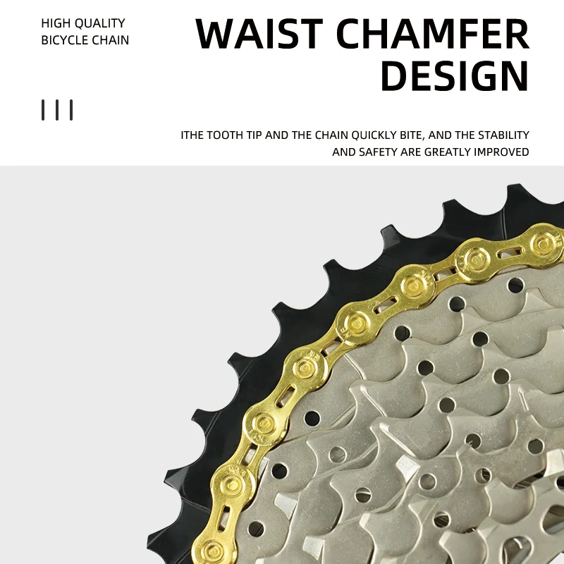 Горная велосипедная цепь Wake MTB 116L 11S скорость углеродистая сталь золото