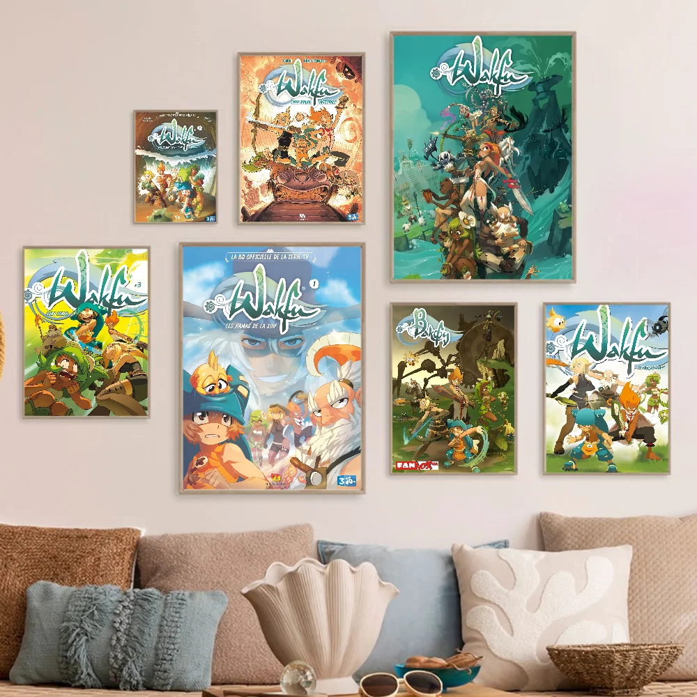 Винтажные постеры для игр W-Wakfu клейкие винтажные Декорации комнаты дома бара