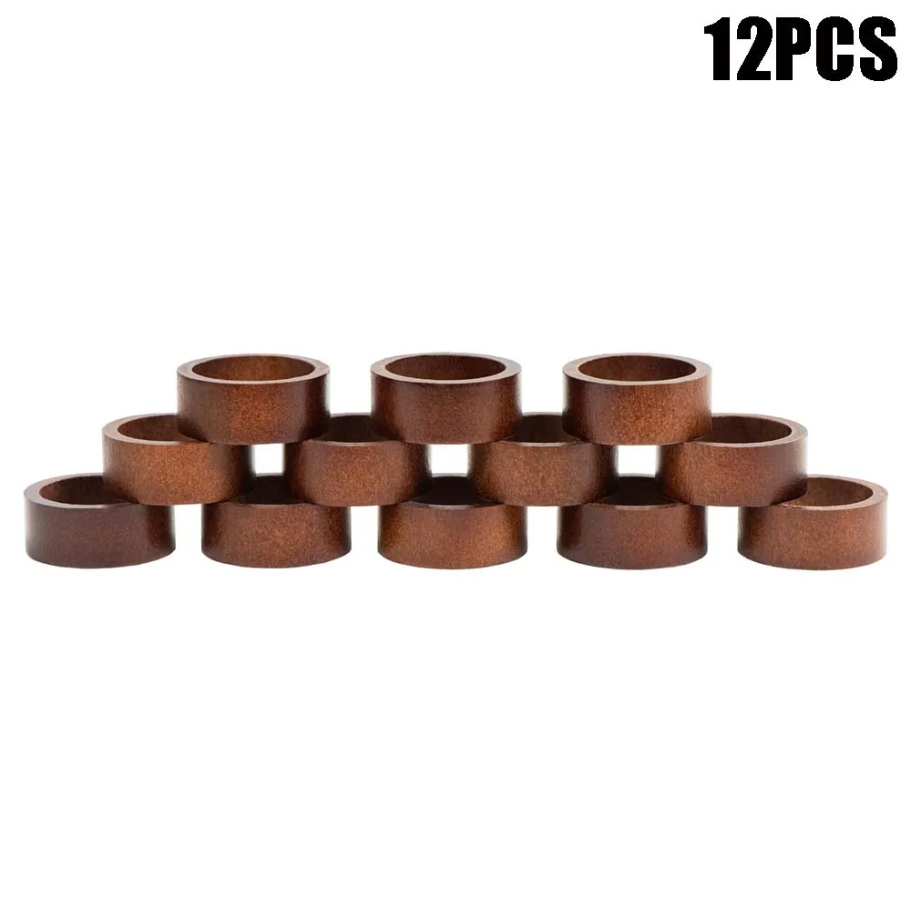 Деревянные кольца для салфеток, набор из 12 штук