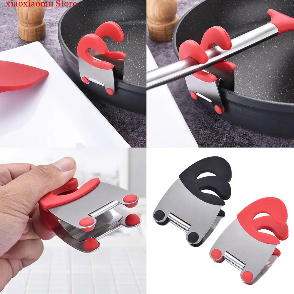 

Kitchen Accessories Stainless Steel Pot Pan Holder Spatula Clip Spoon Rest Pots Clip Kitchen Uten free shipping items