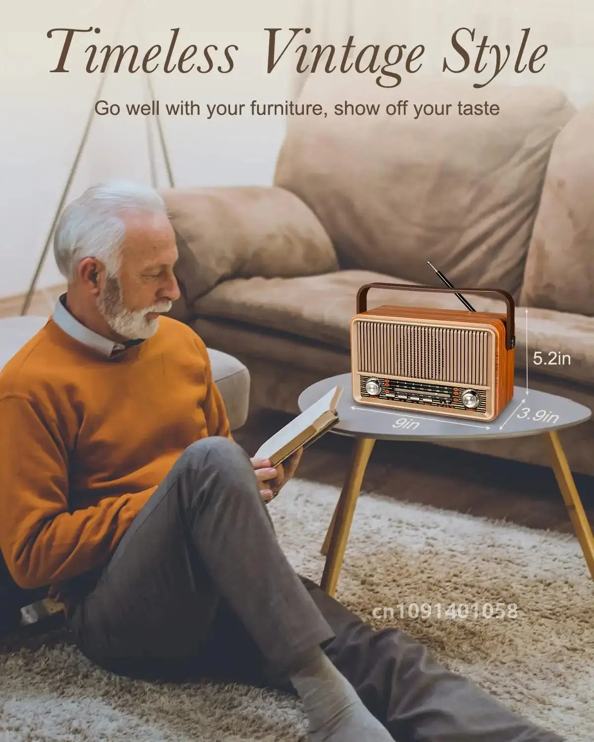 PRUNUS J120 Классический винтажный ретро-стиль AM/FM/SW-радио с динамиком Bluetooth 5 0