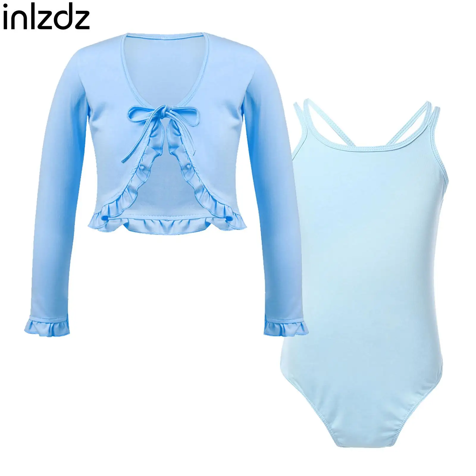 

Детская накидка с длинным рукавом, V-образным вырезом и лямками