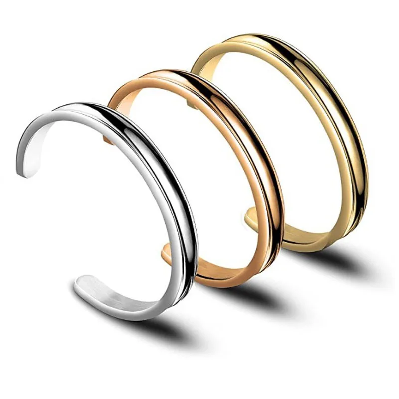 Вогнутый изогнутый браслет для пары титановая сталь C-образный с дуговой