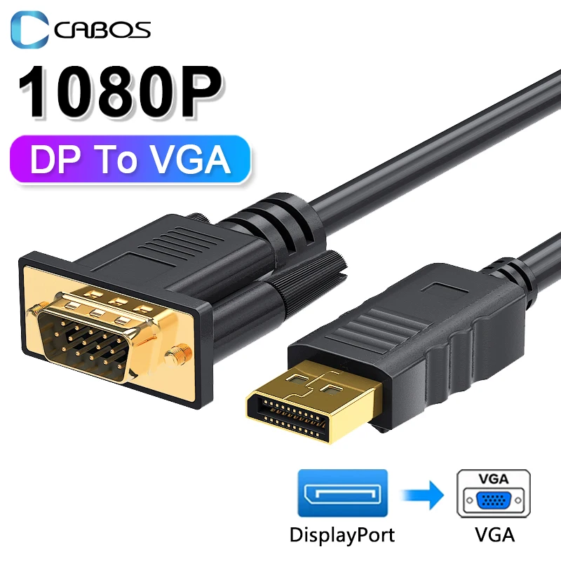 

DP to VGA Cable Adapter HD 1080P Male to Male Converters Cable For Laptop Monitors Projectors Displays PC TV DisplayPort To VGA
