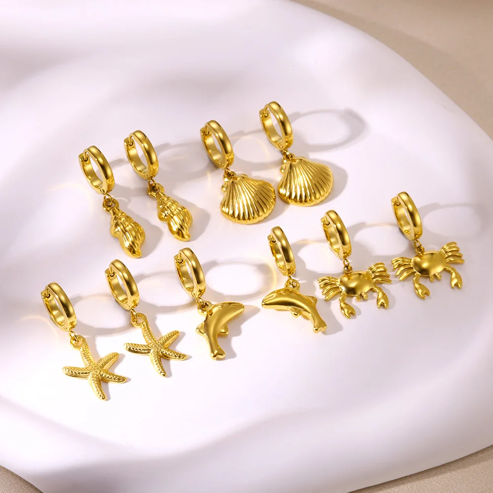 Серьги-кольца женские из нержавеющей стали элегантные украшения для ушей в виде