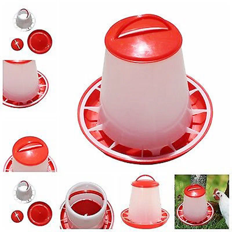 

Quail Drinking Cups Chicken Birds Pheasant Feeders Waterer Plastic Food Feeder Chicken Chick Hen Poultry Lid Handle Waterers