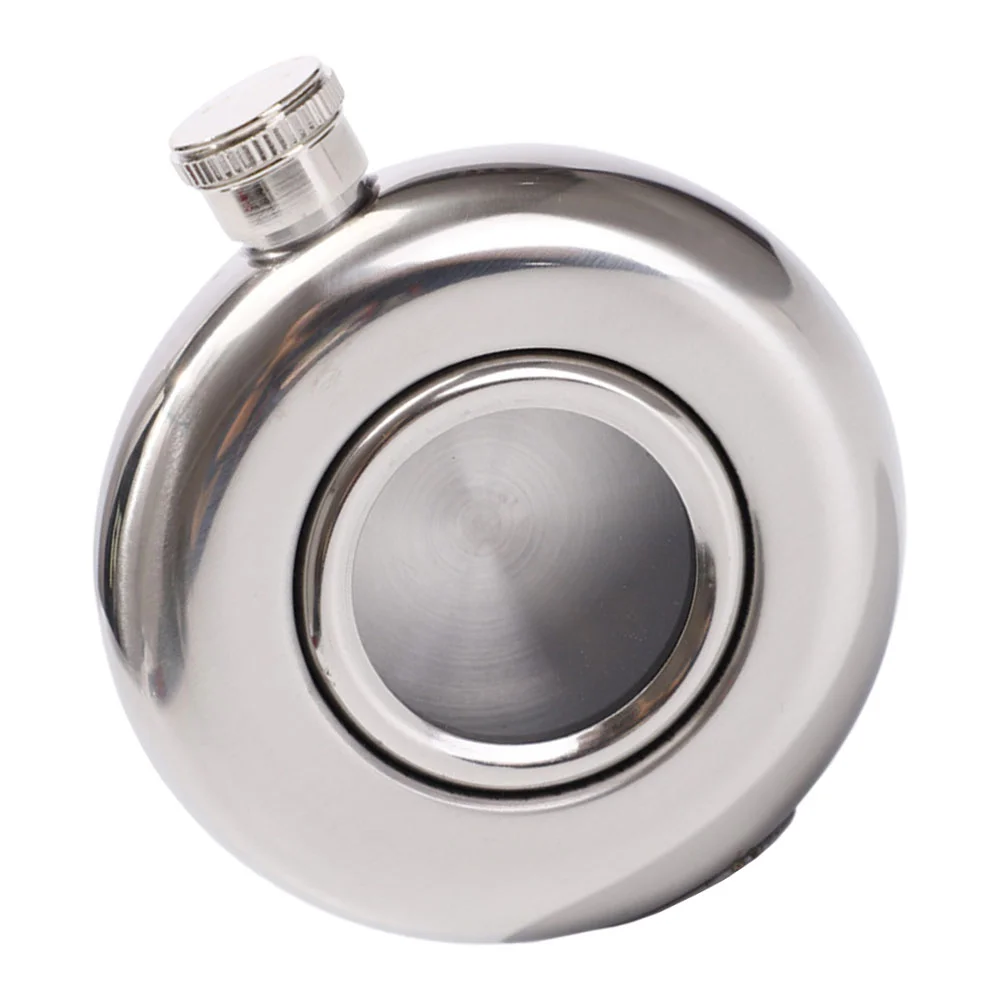 

Round Flagon Tube Glass Containers Stainless Steel Sealed Flask Simple Style Bottle Outdoor Creative Man Water