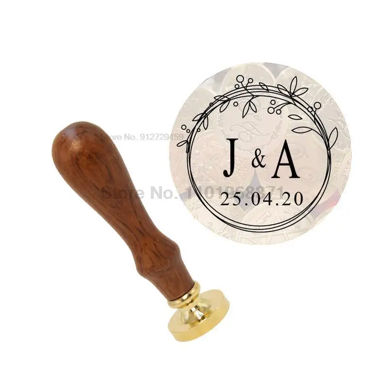 Sealing Wax stamp DIY customize Double Name 2 initials personalized Letter wedding Seal Stamp Custom invitations envelop