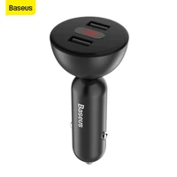 baseus dual usb car charger 4 8a quick charge 360%c2%b0 rotation input digital display fast charging mobile phone usb socket adapter