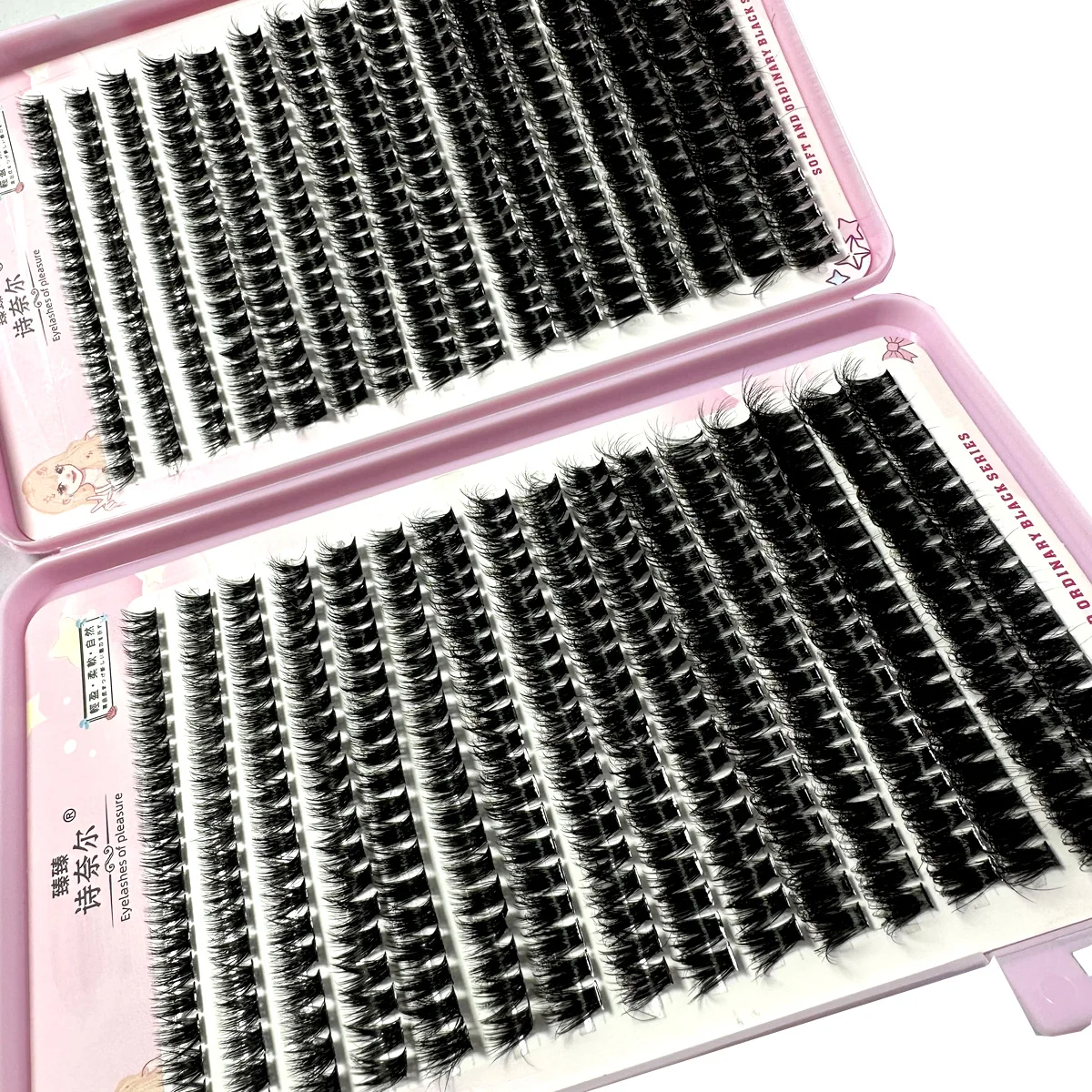 640Ps DIY 5D пушистые кластеры ресниц 100D толстые CC Curl тонкие отдельные ресницы 8-18 мм