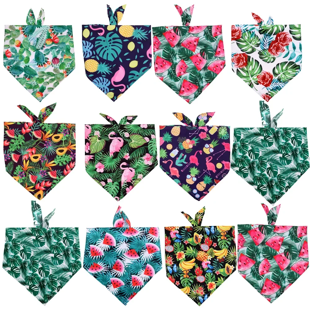 

NEW2023 50pcs Dog Bandana Fruit Style Bandana Dog Accessories Dog Scarf Summer Dog bandanas Bulk Small Dog Pet Bandana Dog Sup